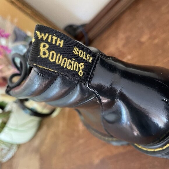 Dr Martens Persephone Black Patent Leather Look Ankle Heeled Boots Women Size 9 - Picture 7 of 12